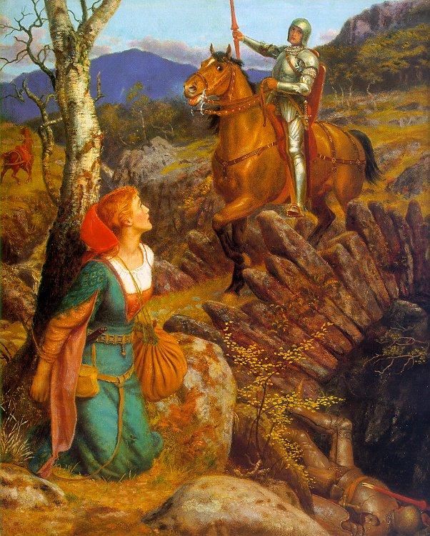Gareth Helps Lyonors and Overthrows the Red Knight, Arthur Hughes